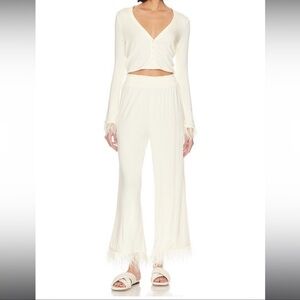 Feather Modal Jersey Pull On Pant in Ecru | Bridal pajama, Bridal loungewear